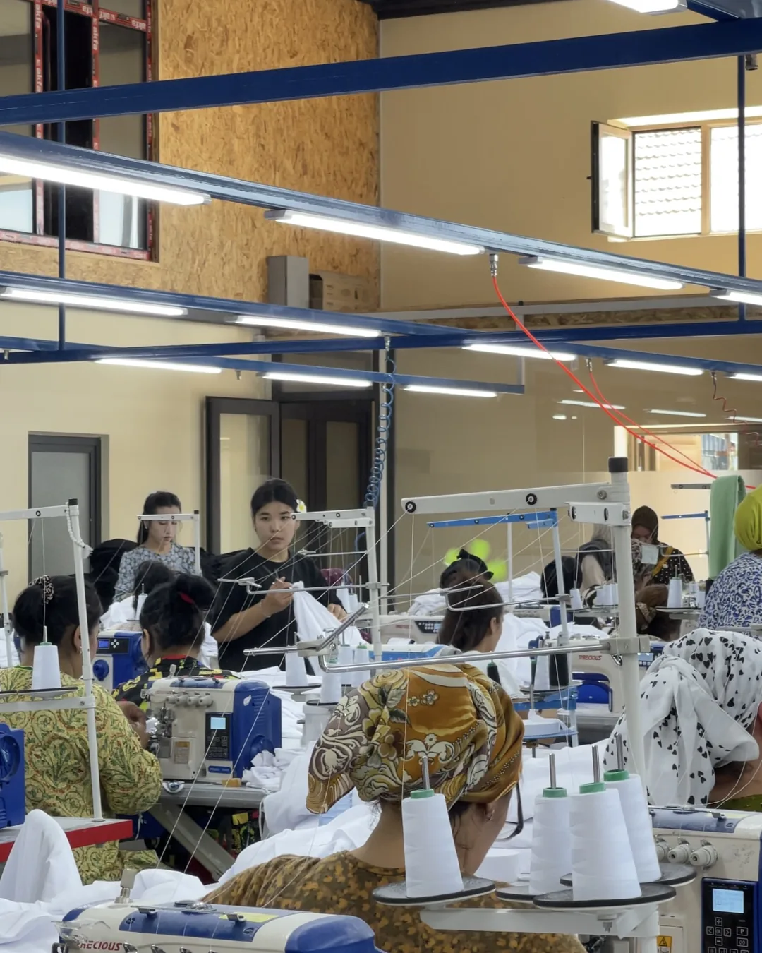 Sewing lines at Context's own apparel factory in Uzbekistan.